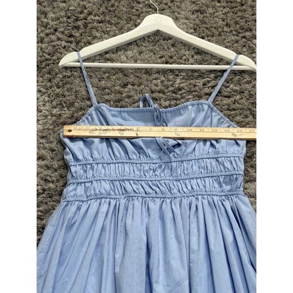 Sunday In Brooklyn Women Blue Smocked Midi Sundress Milkmaid Cottagecore⁠ Size M - Picture 9 of 14